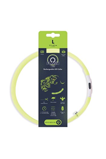 M-PETS Flash Led Neck Collar Green (L)