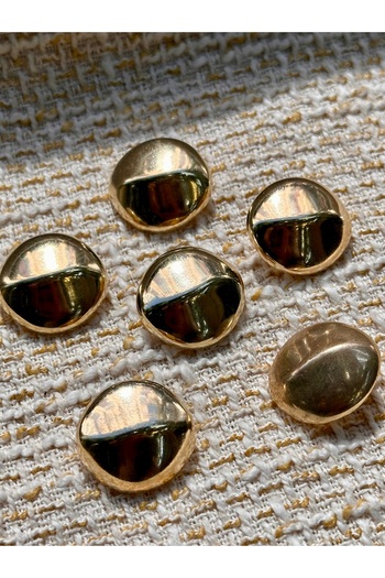 ODDA TASARIM ATÖLYESİ Bombe Model with Stripes on Gold Color New Season 2cm Button Set
