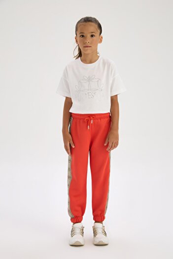 Tyess BG Store Kız Çocuk Kırmızı Eşofman Altı