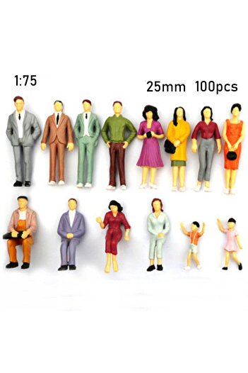 Choice1 25mm 100pcs 100Pcs 1:100/1:150/1:75/1:50 Scale People Figures ABS Model Building Passengers DIY Char