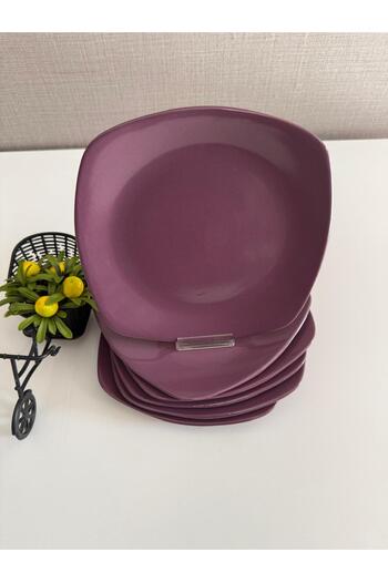 Demet Çeyiz Aksesuar 12 Pieces 27 cm Purple Corner Serving Plate