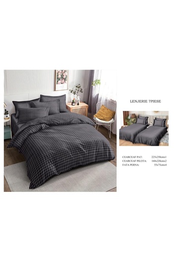 CHIRASO CHIRASO Bedding, 7 pieces, 2 x Duvet Covers 160x220, 1 Classic Bed Sheet 225x250, 4 Pillowcases