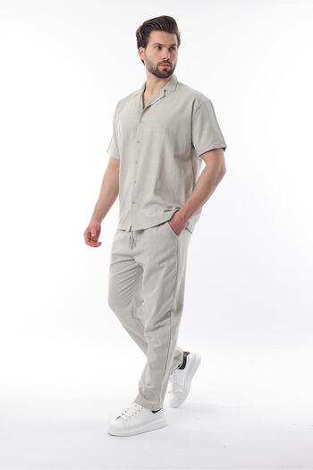 Madmext Mint Green over Fit Men's Shirt Set E7303