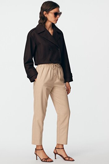 HAKKE Gabardine Drawstring Leg Laser Trousers