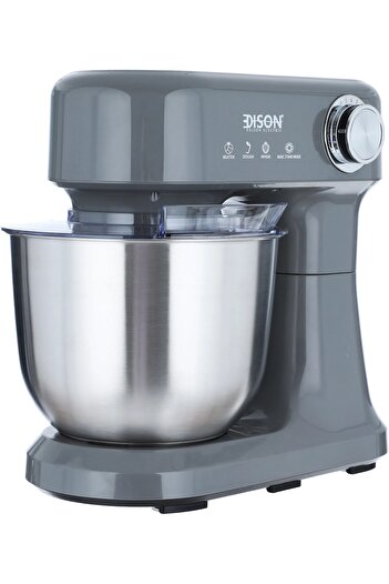 Edison Basic 3 in 1 Stand Mixer, 5 Liters, 600 Watts, 12 Speeds, SM-B0313 - Dark Grey