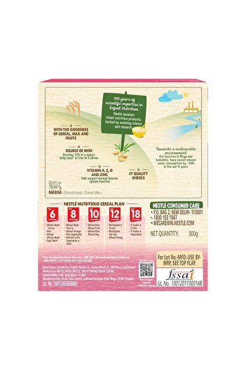 Cerelac Nestle Baby Cereal with Milk Wheat Rice Mixed Fruit From 10 to 24 Months Stage 3 300g
