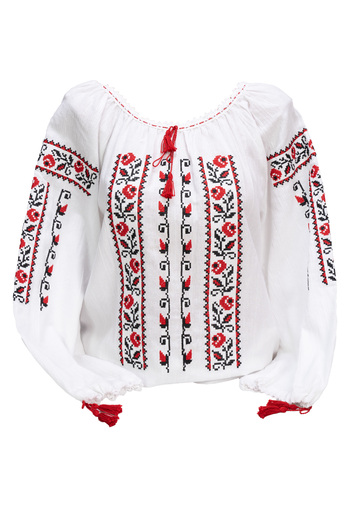 FARAA women's shirt, cotton, floral pattern with red