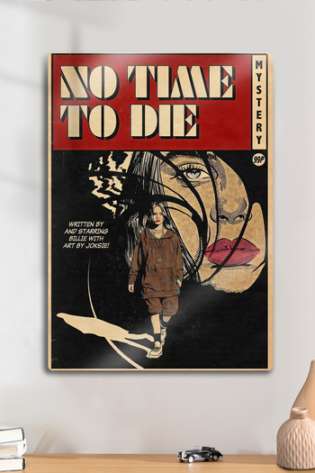 DekorHane Metal Print - No Time to Die Painting - Retro Comic Book Style Poster, Artistic Wall Decor, Gift