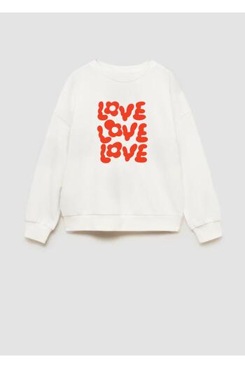 Monila Girl's Love Printed 3 Thread Fabric Cotton Sweatshirt