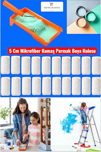 OSKAR FIRÇA 5 cm Microfiber Fabric Finger Roller Replacement Head (50 Pcs)