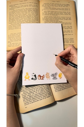 Handeto Kraft Cute Animals Notepad Check Pull Notebook, Glue Notepad, A5 Notebook, Unlined Notebook Notepad