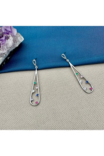 Opia Takı & Aksesuar Colorful Stone Drop Dangle Earrings