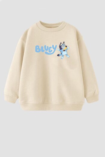 Monila Unisex Kids Bluey Printed 3 Thread Fabric Cotton Sweatshirt
