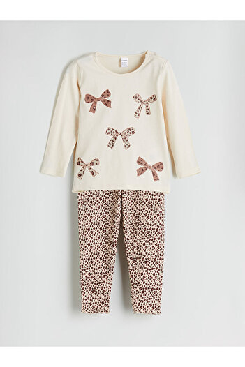 LC Waikiki Brown Baby Girl T-Shirt and Leggings 2 Pack