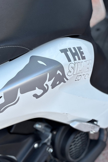 Banxtre Silver Grey Bull Energy Sticker Decal Set (2 Pieces) for Motorcycle and Helmet