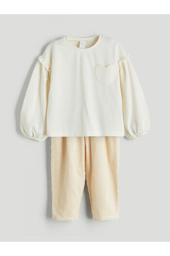 LC Waikiki Crew Neck Baby Girl T-Shirt and Pants