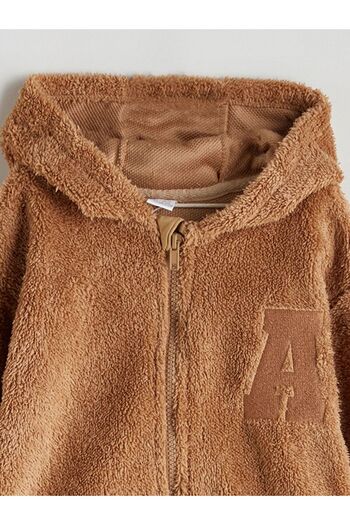 LC Waikiki Hooded Plush Boy's Cardigan