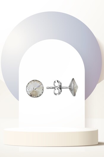 Swaroski Zirconia Crystal Stone Women's Studded Silver Earrings |   Simple and Influential Nail Form