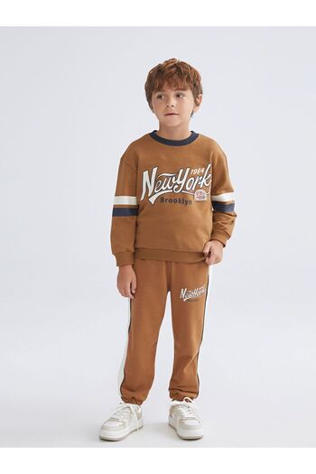 LC Waikiki LCW Kids Детска блуза с дълъг ръкав за момчета с принт на велосипед на врата