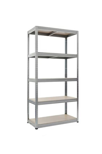 STRATEGIC Raft metalic 5 polite MDF 180x90x45 cm, 100 kg/polita, montaj fara surub, prin clipsare
