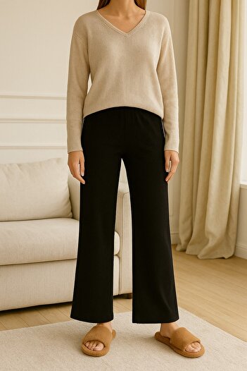 FAMES PİJAMA Winter Pajamas Single Bottom Home Wear
