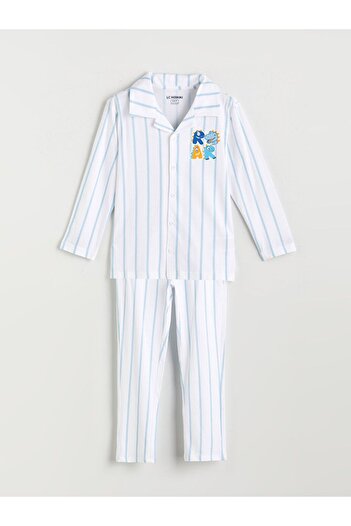 LC Waikiki Set de pijamale pentru băieți cu guler cămașă LCW Kids