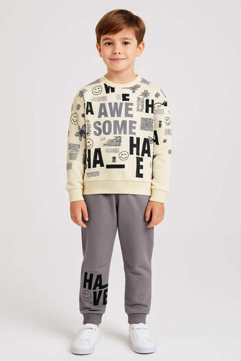 krm kerem bebe Seasonal Printed Double Children's Set