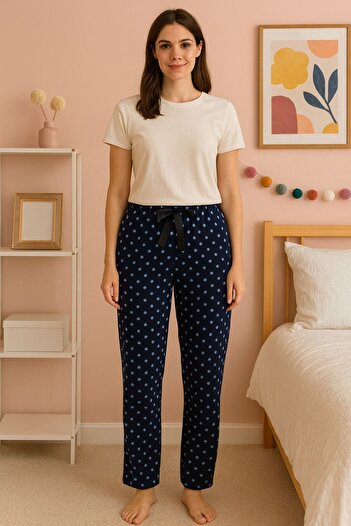 FAMES PİJAMA Winter Women's Fleece Pajama Bottoms