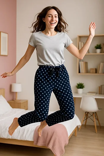 FAMES PİJAMA Winter Women's Fleece Pajama Bottoms