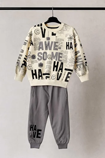 krm kerem bebe Seasonal Printed Double Children's Set