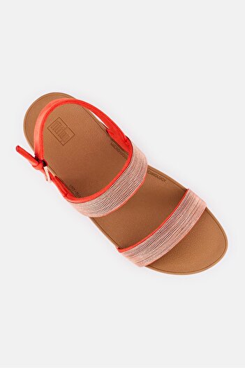 Fitflop Women Lottie Shimmermesh Adjustable Buckle Sandals, Passion Red