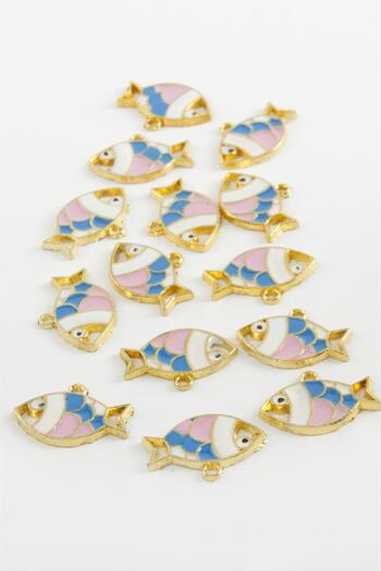 ZERO LAND Hn-Shop Fish Single Handle Enamel Bracelet and Pendant Attachment 1 Piece-Yellow