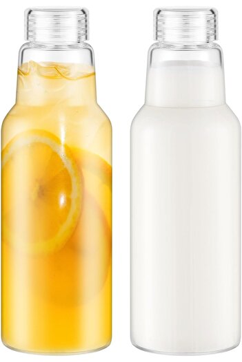 erorex 34Oz Glass Bottles Lids, Clear Mason Jars Juice, Smoothies, Water, Milks, Beverage Storage,