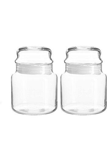 erorex 2X Sera Glass Snack Storage Jars, 2 Pieces, 21 Oz, Clear