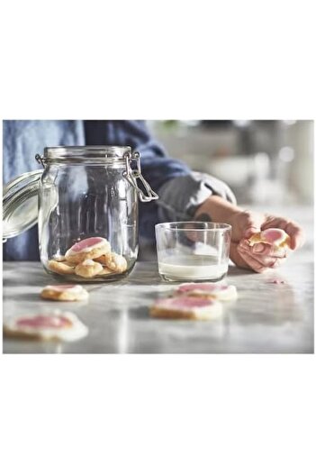 erorex Korken Jar With Lid, Clear Glass 1 L