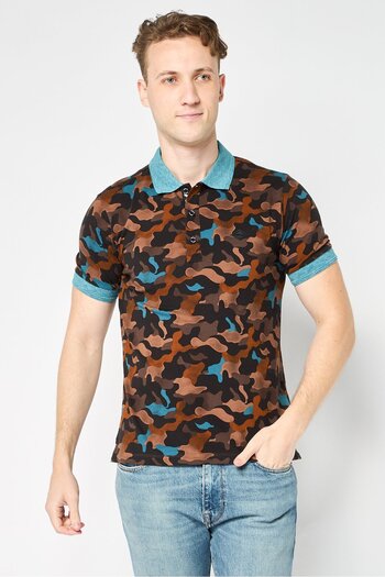 Replay Men Regular Fit Brand Logo Short Sleeves Polo Shirt, Multicolor