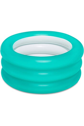 erorex Inflatable Swimming Pool Round 3 Ring Design Turquoise For Outdoor Use 70X30Cm