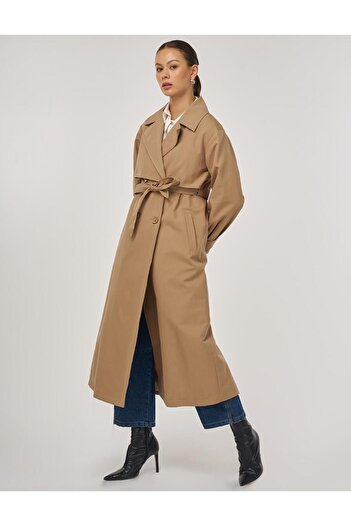 KYR Belted Long Trench Coat Beige