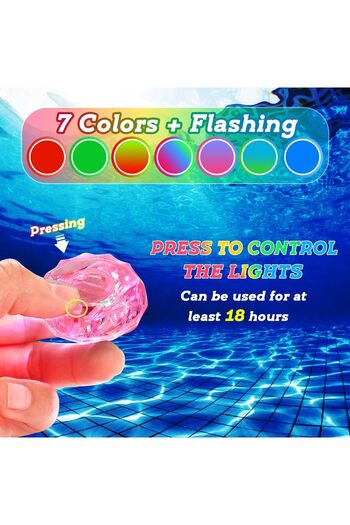 erorex 12Pcs Gem Pool Toy Kids Upgraded Light Up Diving Diamonds Flashing Dive Pool Toys Glowing