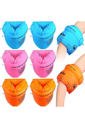 erorex 6Pcs Swimming Arm Float Rings Pvc Floaties Inflatable Swim Bands Water Floater Sleeves Rings Tube