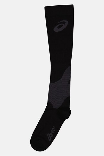 Asics Men 1 Pair Plus Calf Brand Logo Compression Socks, Black