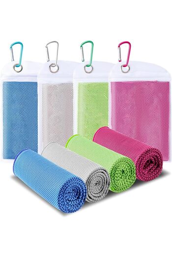 erorex 4 Pack 30 * 100 cm Soft Breathable Chilly Towel Ice Towel Microfiber Yoga Sport Running Workout Gym
