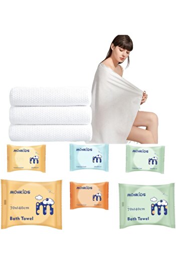 erorex Travel Towel Set Disposable & Reusable Towel Set Pack 6 Including 2PCS 55" x 28" Bath 4 PCS 22" x