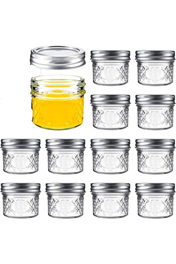 erorex Mini Canning Jars 100Ml Lids, Small Glass Jars Ideal Food Storage, Jam, Spice,Candle,Honey,Wedding