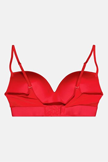 Calvin Klein Women Lace Up Padded Bra, Red