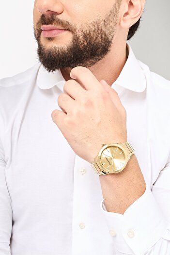 Calvin Klein Men 25200349 Stainless Steel Analog Watch 43 mm, Gold