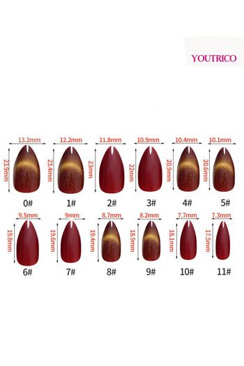 Youtrico 24pcs Press-on Nails, Cat Eye,Princess Style,teardrop-shaped,false&fake Nails,love gift