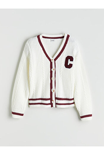 LC Waikiki Create Your Style from Uzg Store |   V-Neck Girl's Knitwear Cardigan