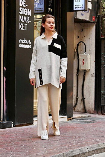 Işıltı kidss Bird's Eye Knitwear Suit White