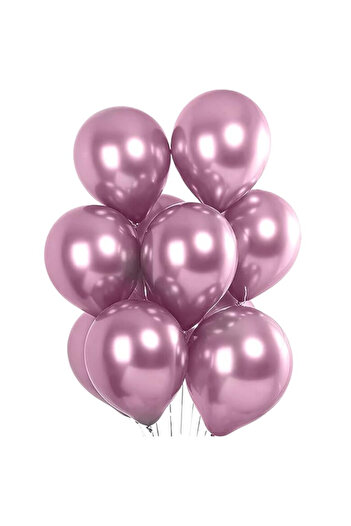 Flippy Set of 10 Chrome Latex Balloons, Flippy, Party Model, 23 cm, Purple, 2.2 g